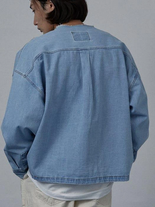 商品OTHERFITS|Cutting Denim Jacket Light Blue,价格¥697,第4张图片详细描述