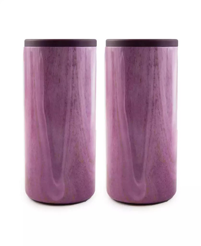 商品Cambridge Silversmiths|Insulated Garnet Pink Geode Slim Can Coolers, 2 Pack,价格¥195,第1张图片