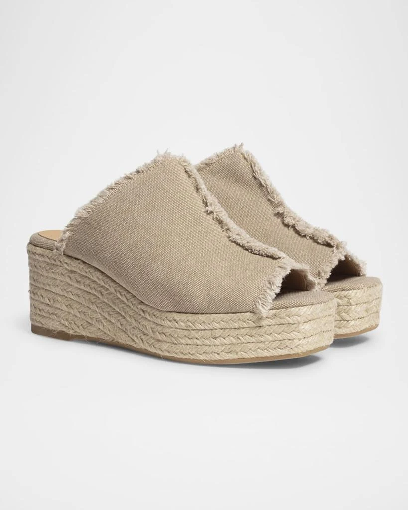 商品Castaner|Queral Frayed Canvas Wedge Espadrille Mules,价格¥1622,第2张图片详细描述