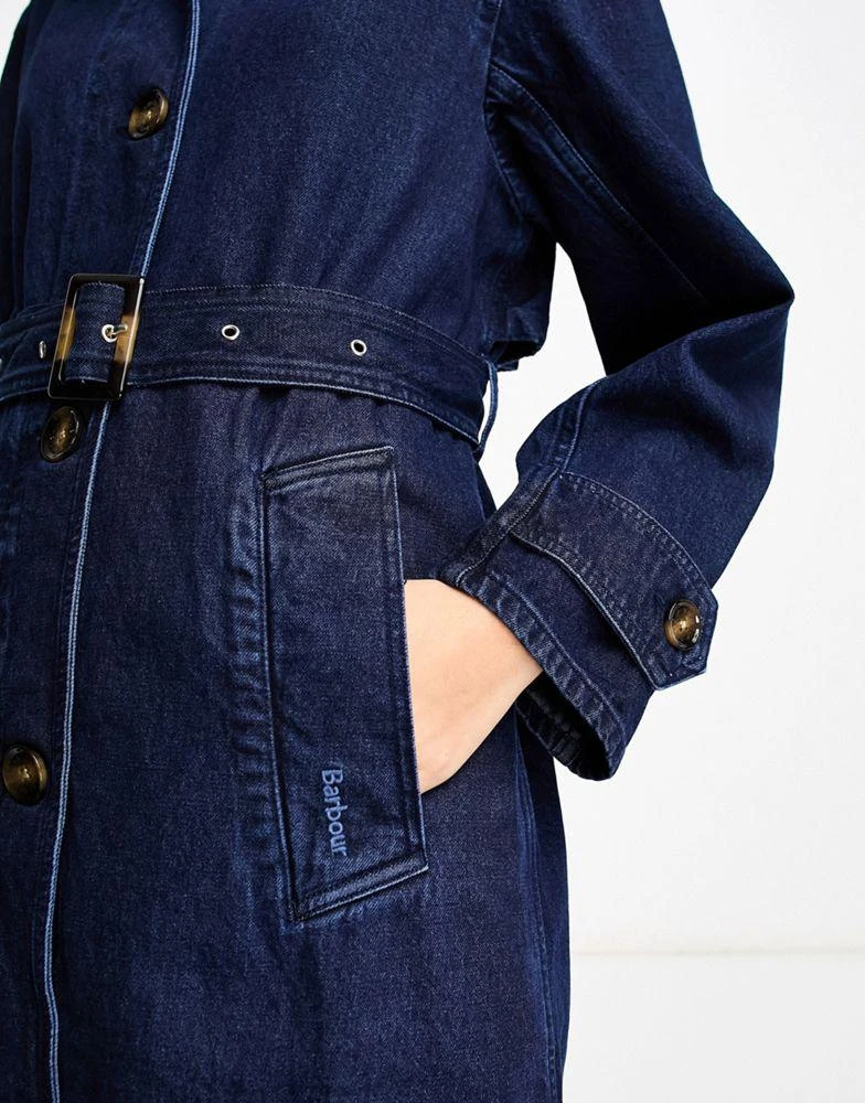 商品Barbour|Barbour Denim Somerland trench jacket in dark wash,价格¥935,第4张图片详细描述