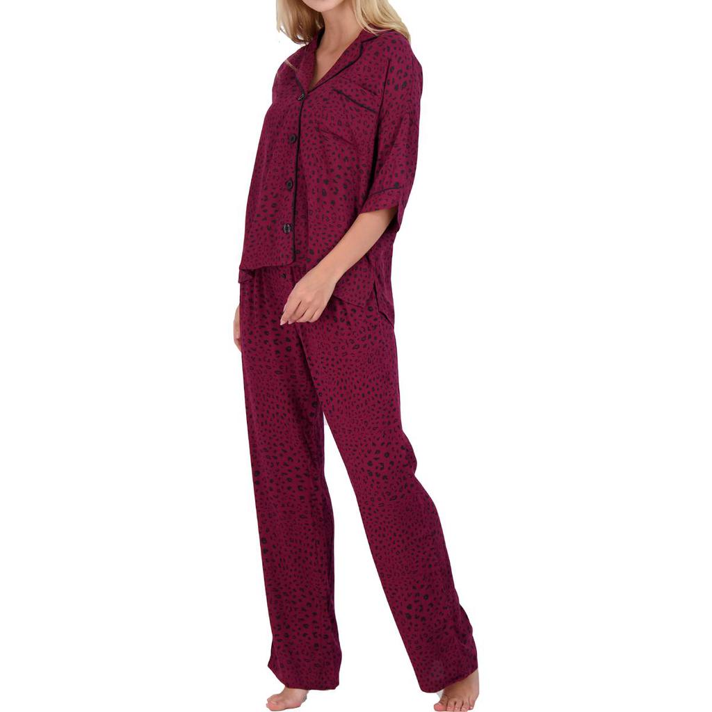 PJ Salvage Women's Sateen Loungewear Pajama Set商品第7张图片规格展示