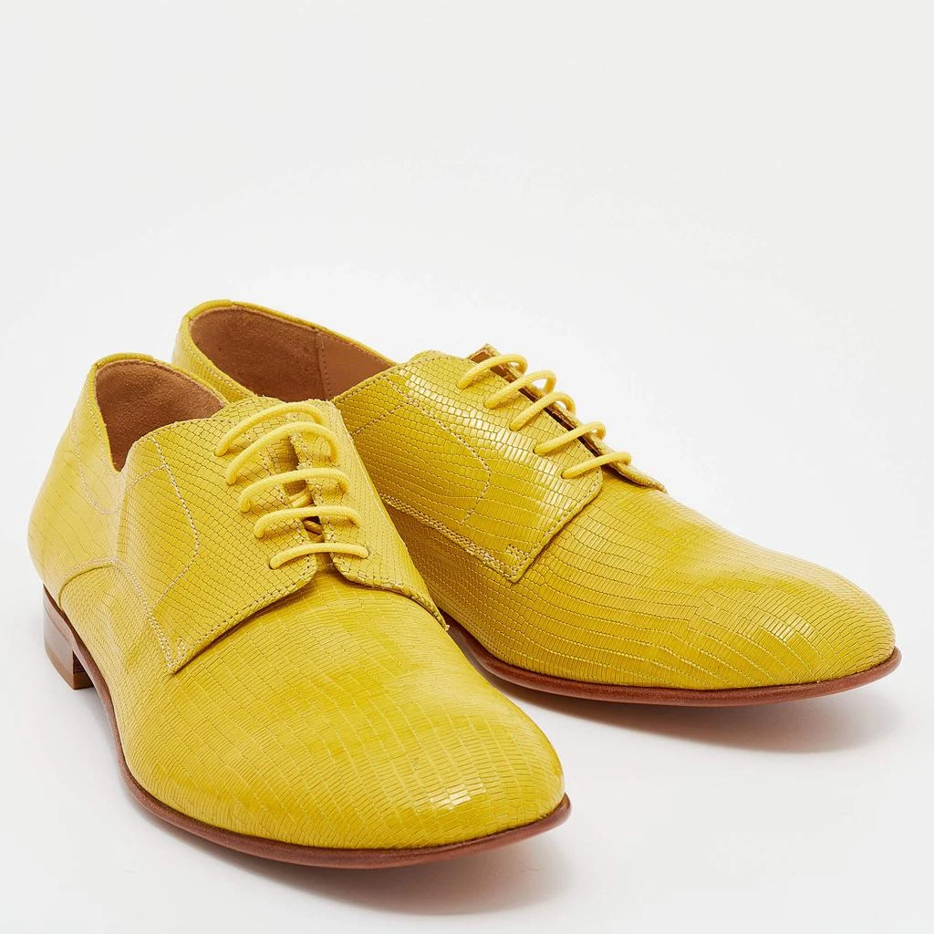 商品[二手商品] MAISON MARGIELA|Maison Martin Margiela Yellow Lizard Embossed Leather Lace Up Derby Size 39,价格¥821,第4张图片详细描述