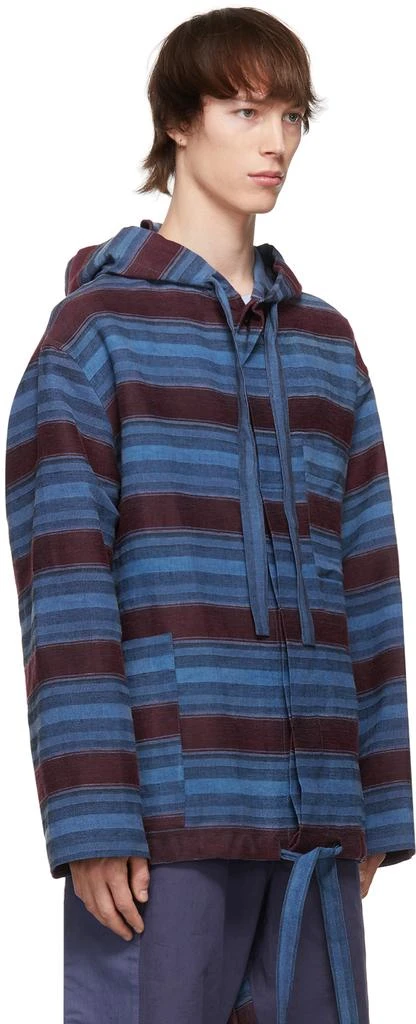 商品Loewe|Blue & Burgundy Paula's Ibiza Striped Parka,价格¥3801,第2张图片详细描述