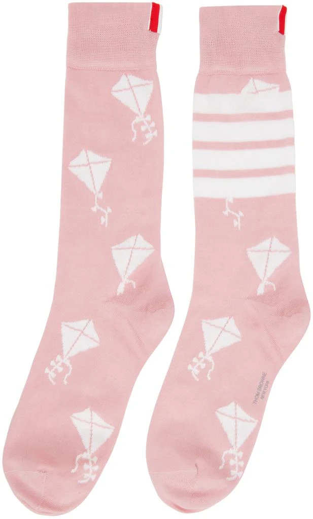 商品Thom Browne|Pink 4-Bar Stripe Kite Icon Socks,价格¥418,第2张图片详细描述