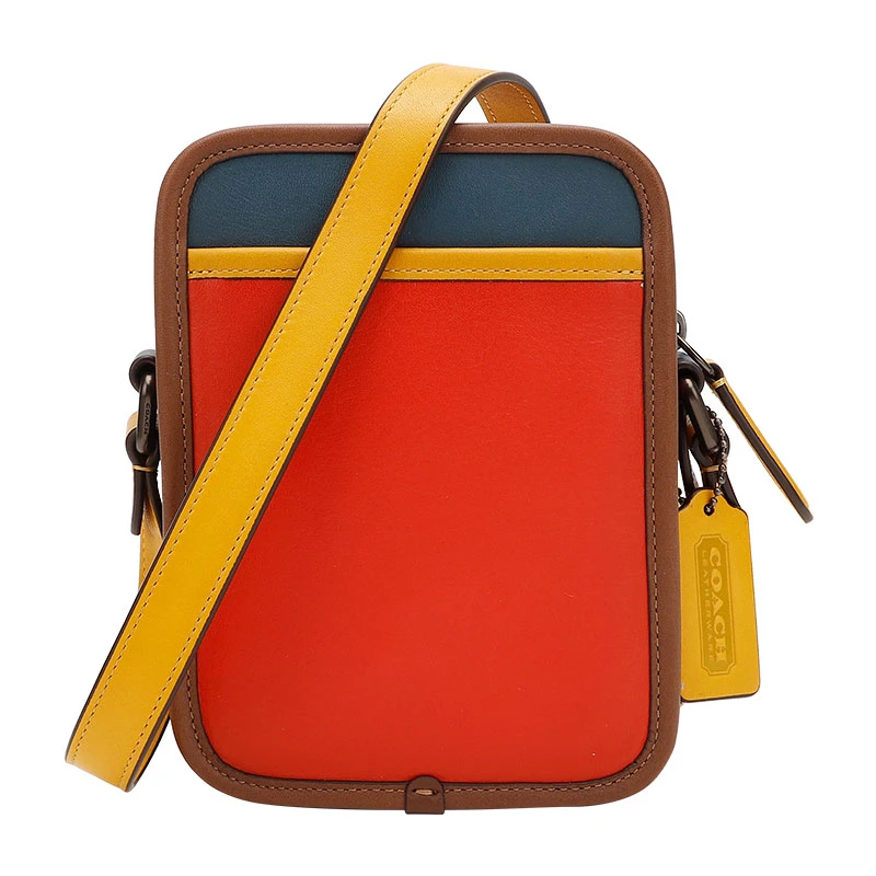 商品[国内直发] Coach|蔻驰斜挎包COACH男包奢侈品 男士专柜款红色拼色皮质单肩斜挎包手机包185 JIQUB,价格¥1177,第1张图片
