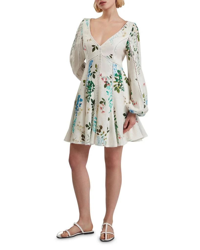 Belvida Linen Floral Lace Trim Dress 商品