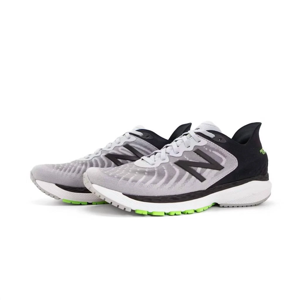 商品New Balance|Men's Fresh Foam 860V11 Running Shoes - D/medium Width In Light Aluminum/black/energy Lime,价格¥804,第4张图片详细描述