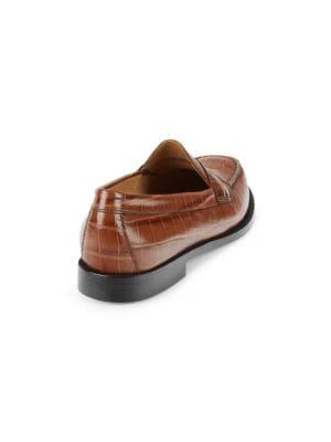 商品G.H. Bass|Logan Croc Embossed Leather Loafers,价格¥825,第3张图片详细描述
