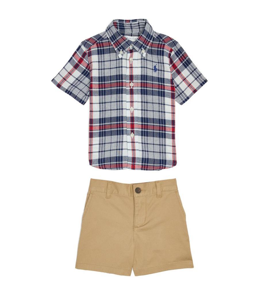 商品Ralph Lauren|Check Shirt and Shorts Set (3-24 Months),价格¥888,第1张图片