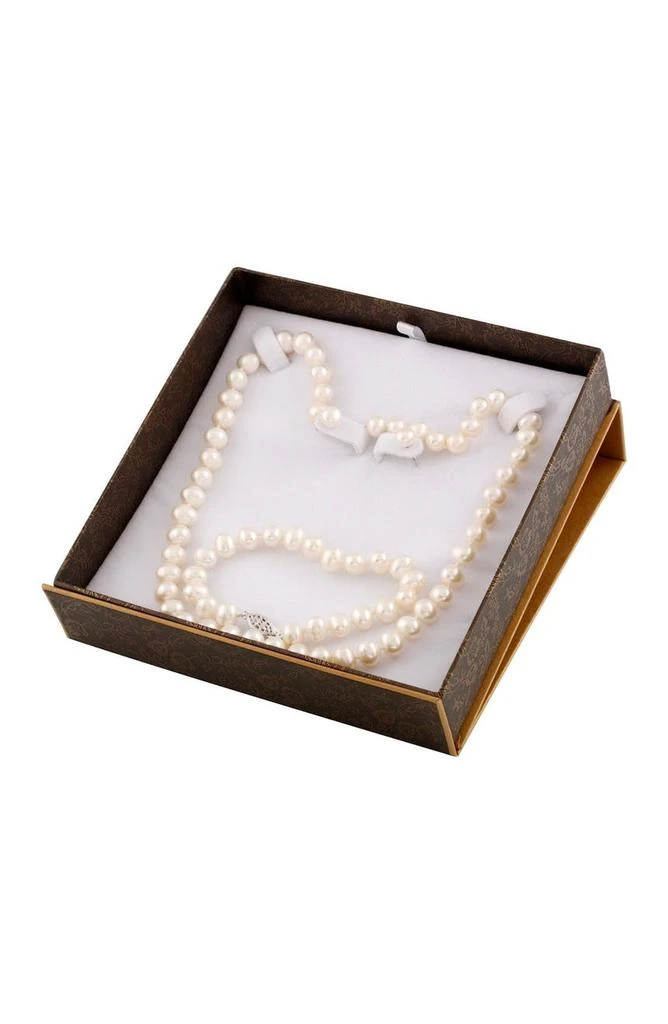 商品Splendid Pearls|7-8mm Freshwater Pearl Necklace, Bracelet, & Earrings Set,价格¥596,第3张图片详细描述
