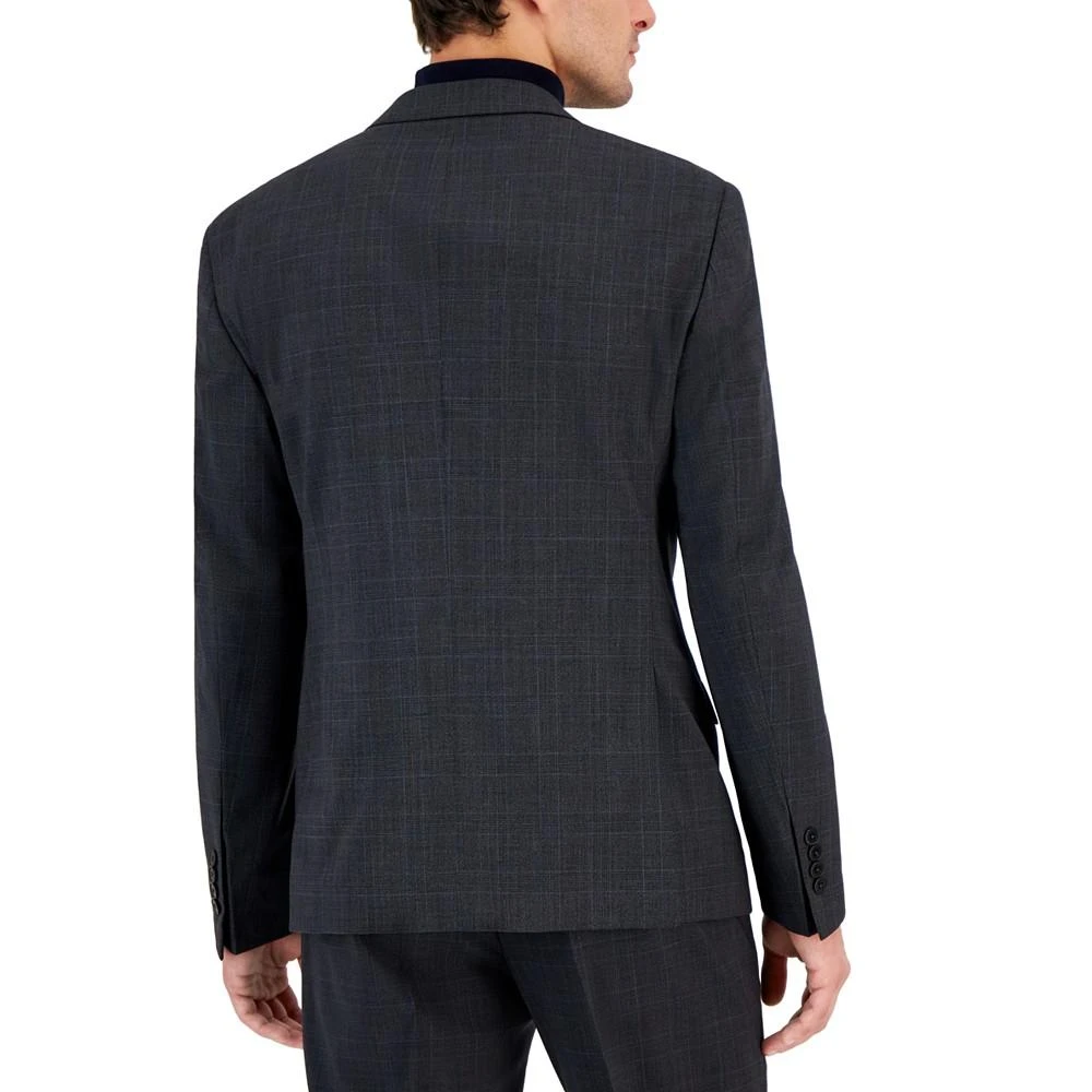 商品Armani Exchange|Men's Slim-Fit Charcoal Gray Windowpane Plaid Suit Jacket,价格¥1421,第2张图片详细描述