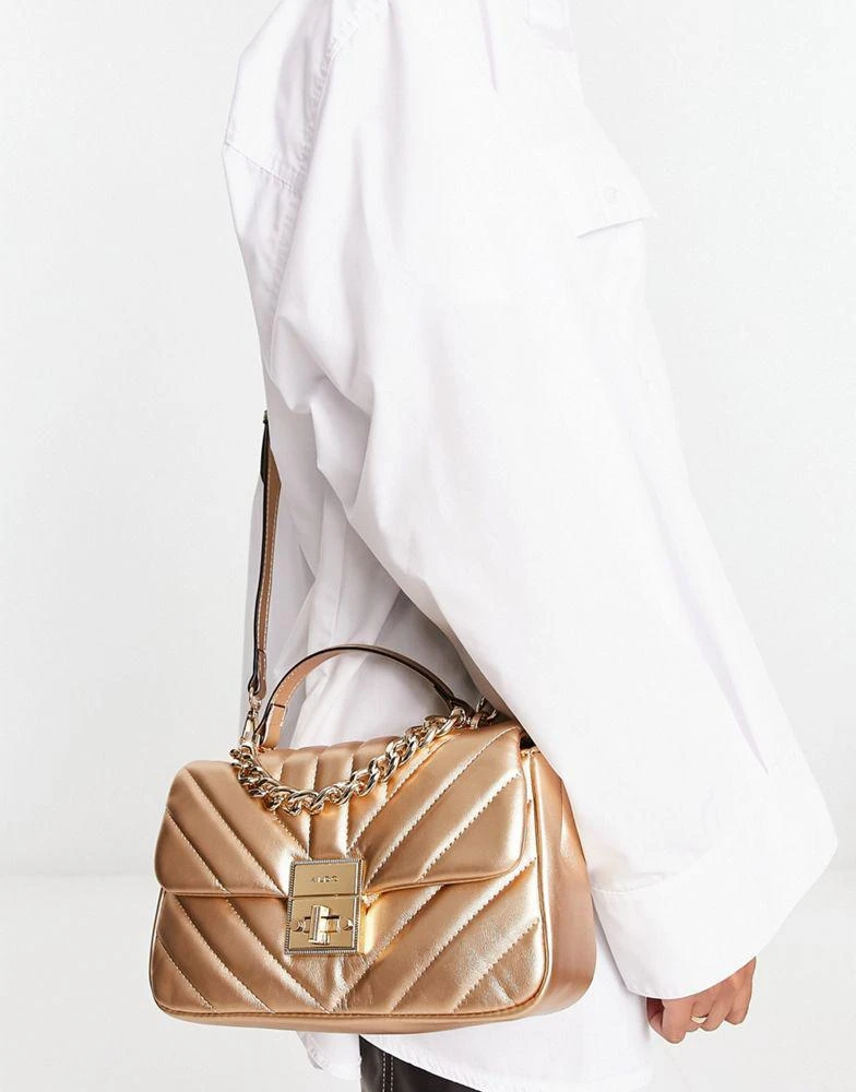 商品ALDO|ALDO Hays bag in gold quilt with gold hardware,价格¥597,第1张图片