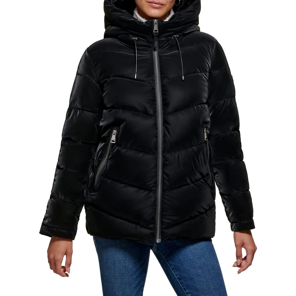 商品DKNY|Liquid Velvet Hooded Puffer,价格¥672,第1张图片