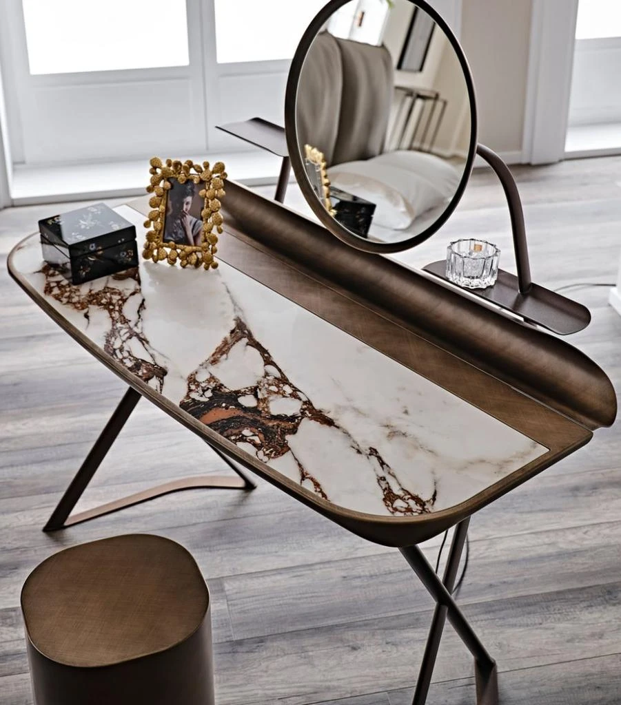 商品Cattelan|Bronzed Steel Cacoon Trousse Keramik Dressing Table,价格¥37185,第1张图片