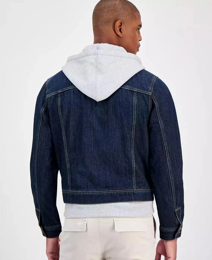 商品Sun + Stone|Men's Reeves Trucker Hooded Denim Jacket, Created for Macy's,价格¥240,第4张图片详细描述