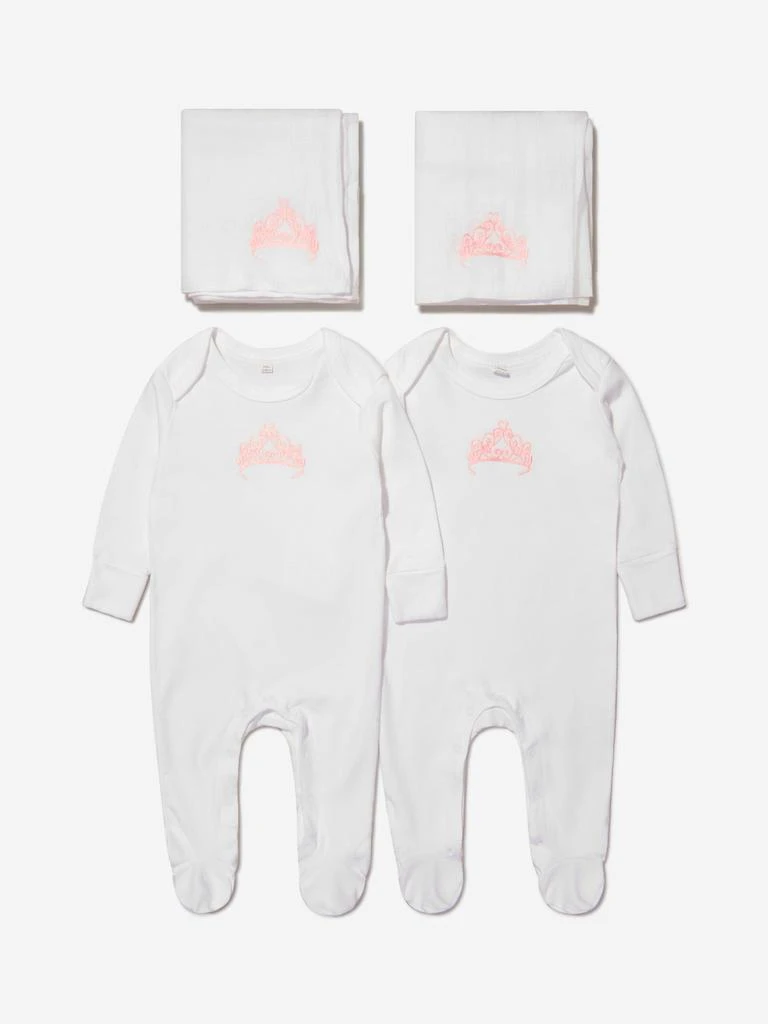 商品Cotton and Company|Cotton and Company Baby Girls Organic Cotton Crown Babygrow And Muslin Set,价格¥533,第1张图片