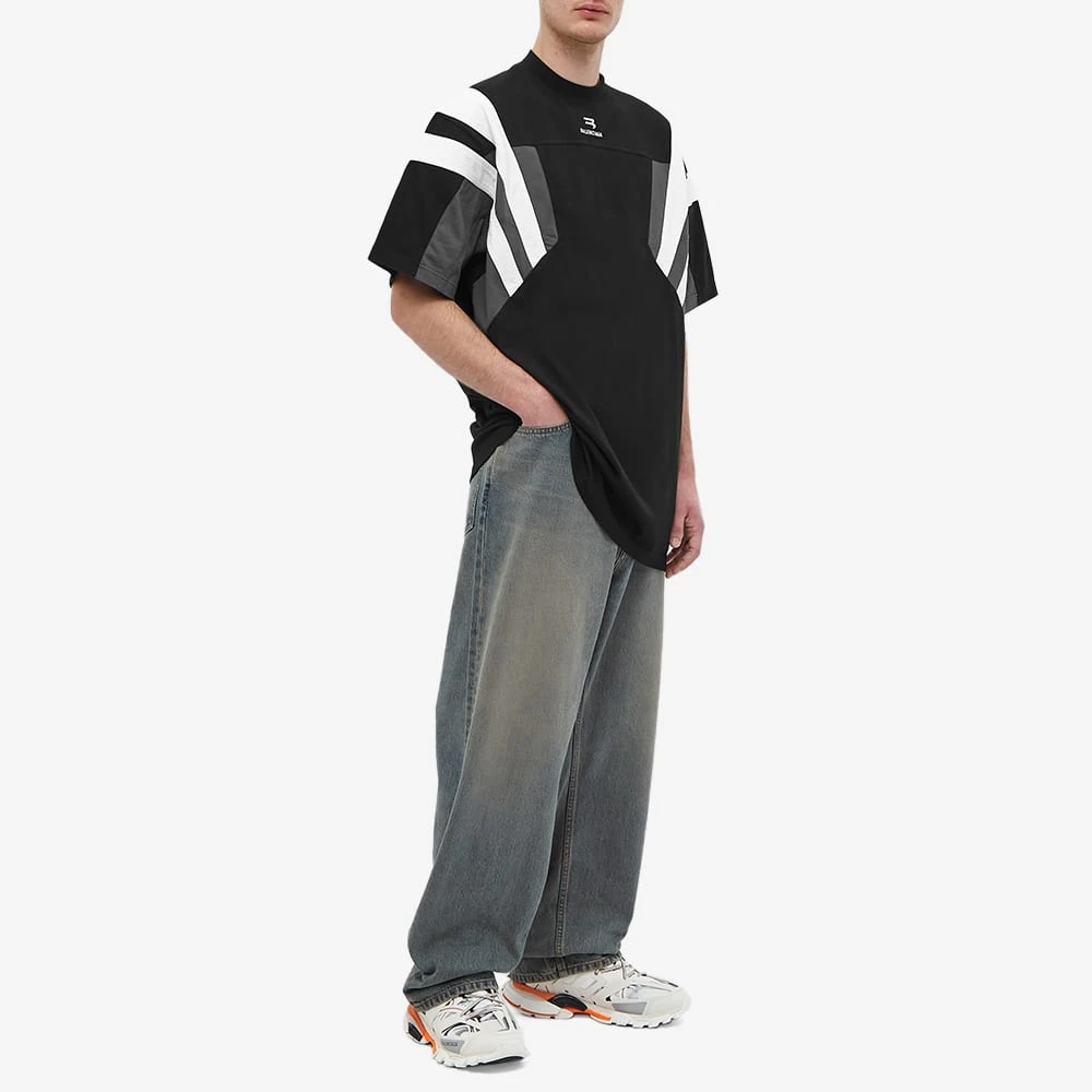 BALENCIAGA 男士黑色棉质徽标刺绣大廓形圆领短袖T恤 675306-TLVA2-1150 商品