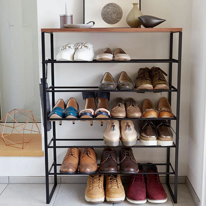 商品Yamazaki|Tower 6-Tier Wood Top Shoe Rack,价格¥933,第3张图片详细描述