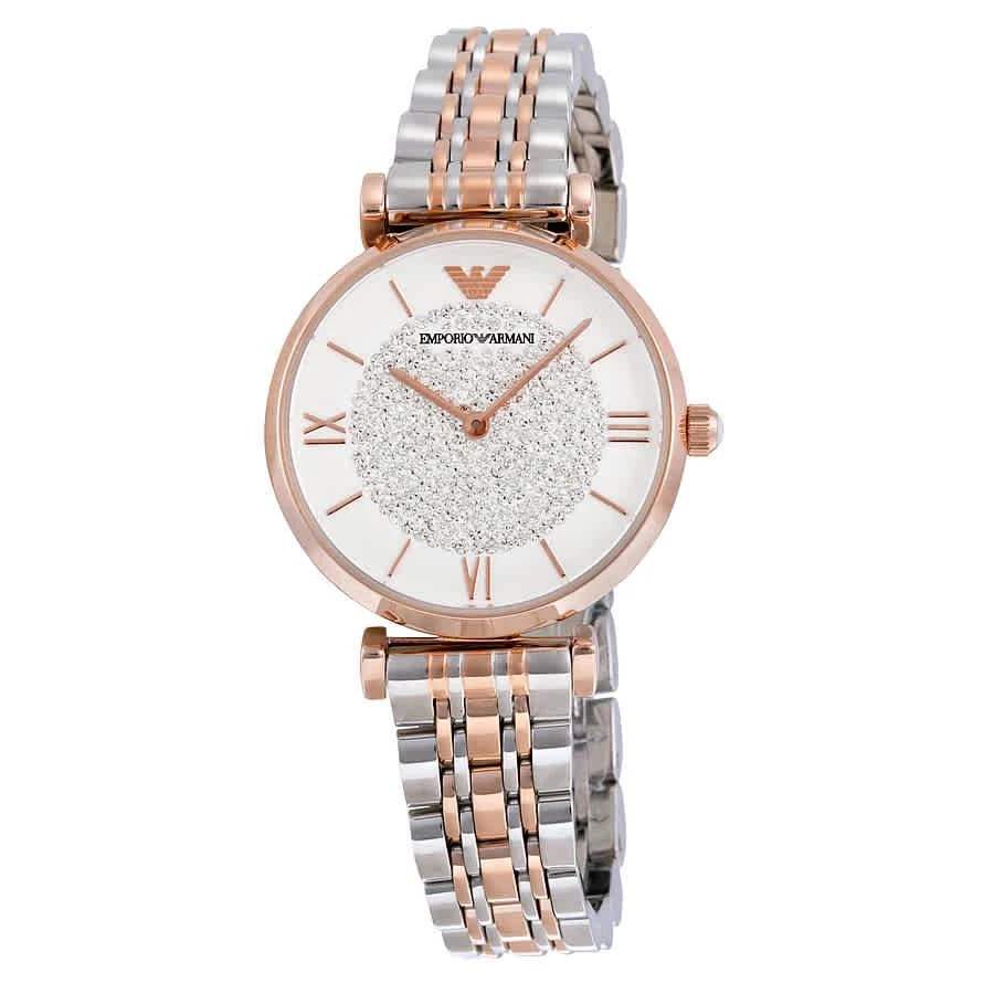 商品[国内直发] Emporio Armani|【瑕疵】女士 Emporio Armani 阿玛尼 满天星 镶钻 石英表 玫瑰金 AR1926,价格¥1151,第1张图片
