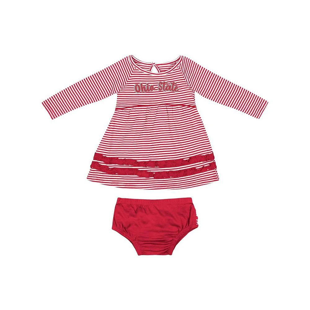 商品Colosseum|Girls Infant Scarlet Ohio State Buckeyes Whoville Dress and Bloomer Set,价格¥316,第3张图片详细描述