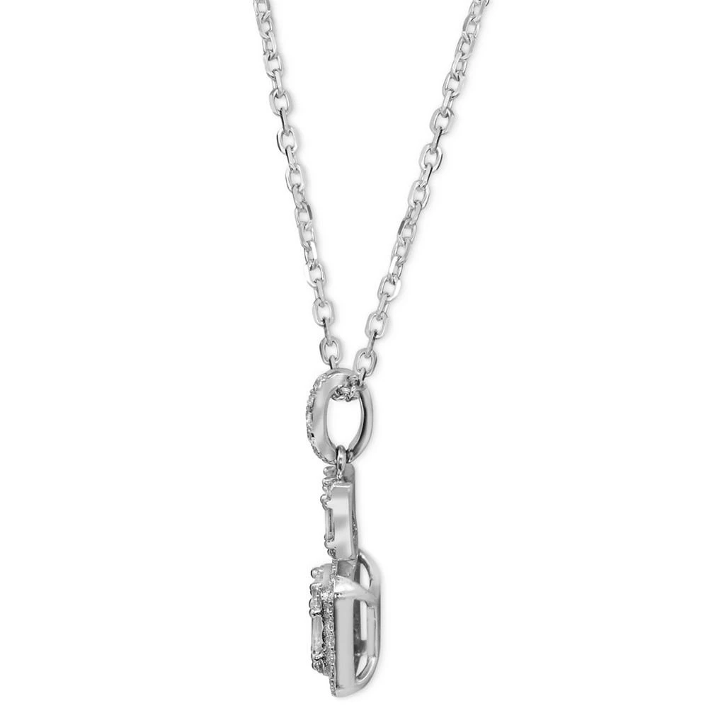 商品Macy's|Cubic Zirconia Baguette Cluster 18" Pendant Necklace in Sterling Silver,价格¥396,第2张图片详细描述