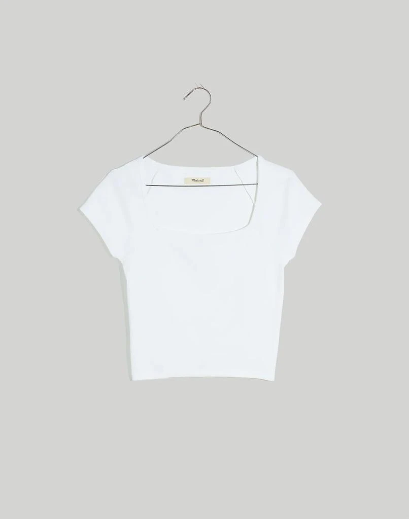 商品Madewell|Rib Square-Neck Tee,价格¥159,第5张图片详细描述