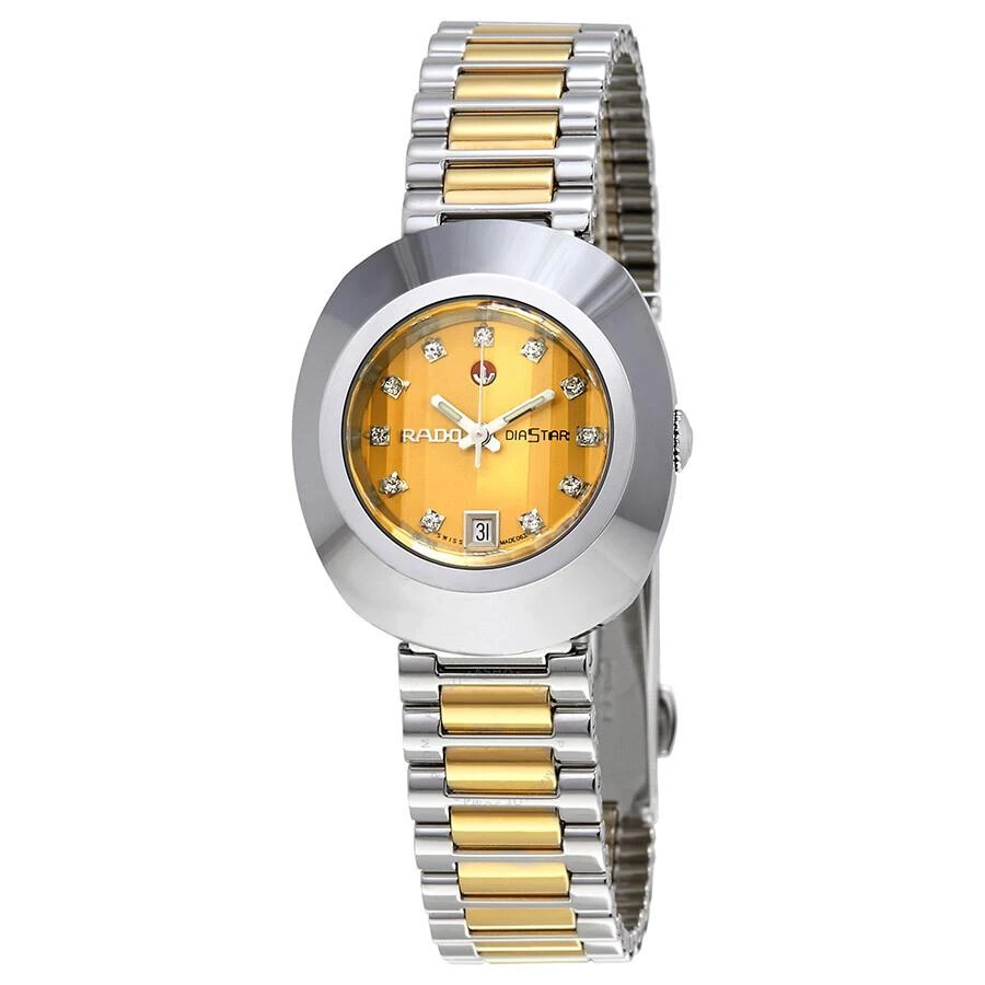 商品Rado|Original Diastar Automatic Diamond Gold Dial Ladies Watch R12403633,价格¥6250,第1张图片