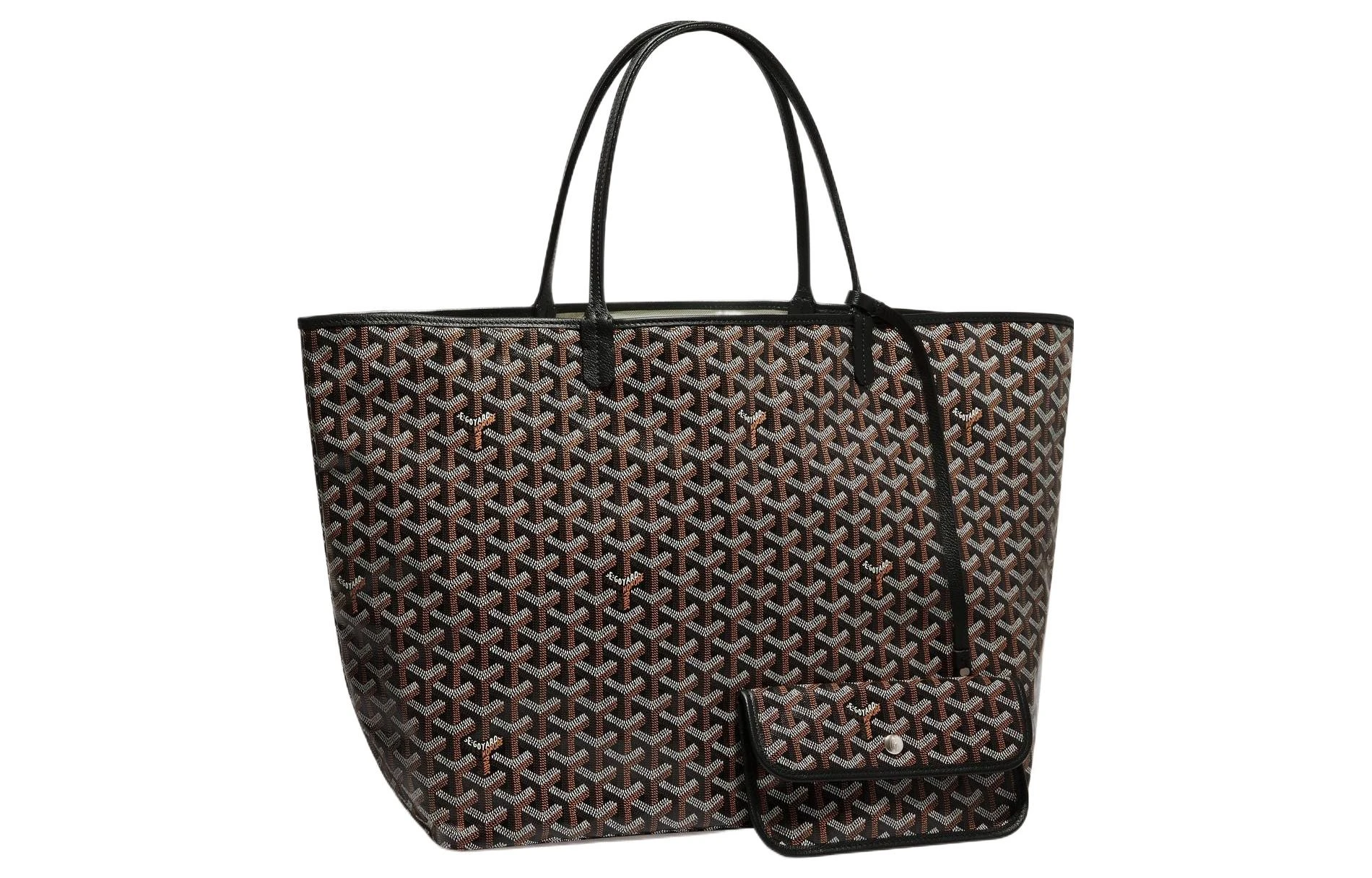 商品[国内直发] Goyard|戈雅 Saint Louis Y字老花满印皮革手柄 帆布棉麻牛皮 子母包托特包 单肩包手提包 大号 男女同款情侣款 11色可选,价格¥15816,第1张图片