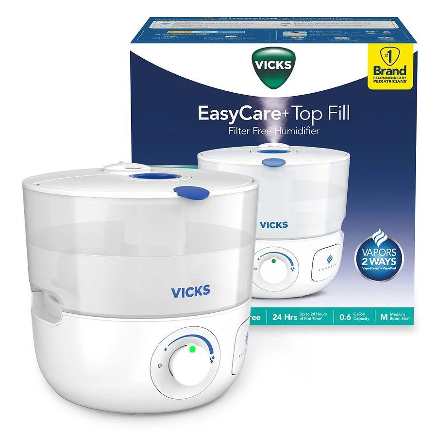 商品Vicks|EasyCare + Top Fill Ultrasonic Cool Mist Humidifier, White, VUL585,价格¥487,第1张图片