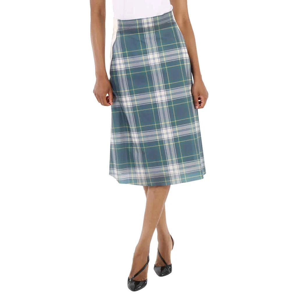 商品Burberry|Burberry Tartan-panel High-rise Pvc Skirt, Brand Size 8 (US Size 6),价格¥3815,第1张图片