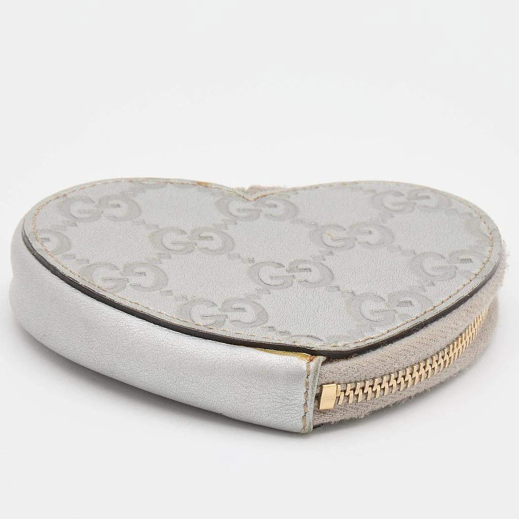 Gucci Silver Guccissima Leather Heart Shape Coin Purse 商品