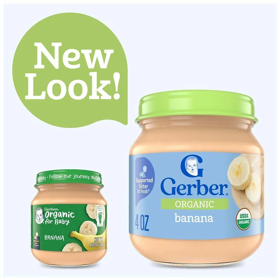 商品Gerber|Stage 1, Organic Baby Food, Fruit Puree Banana,价格¥17,第3张图片详细描述