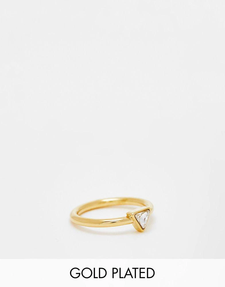 商品Orelia|Orelia band ring with Swarovski triangle crystal in gold plate,价格¥271,第1张图片