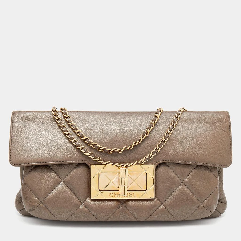 商品[二手商品] Chanel|Chanel Brown Quilted Leather Turn Lock Flap Bag,价格¥8723,第1张图片