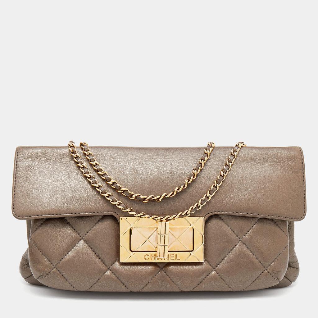 商品[二手商品] Chanel|Chanel Brown Quilted Leather Turn Lock Flap Bag,价格¥12865,第1张图片