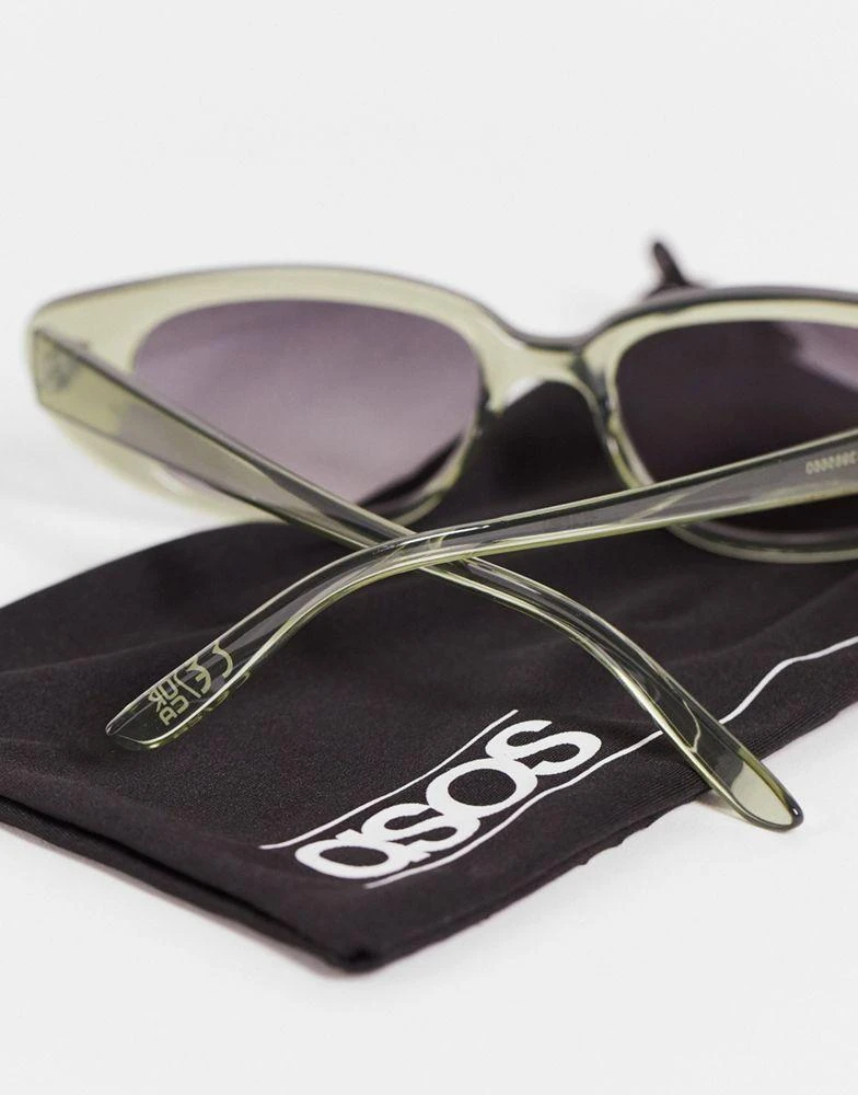 商品ASOS|ASOS DESIGN frame slim cat eye sunglasses  - MULTI,价格¥71,第4张图片详细描述