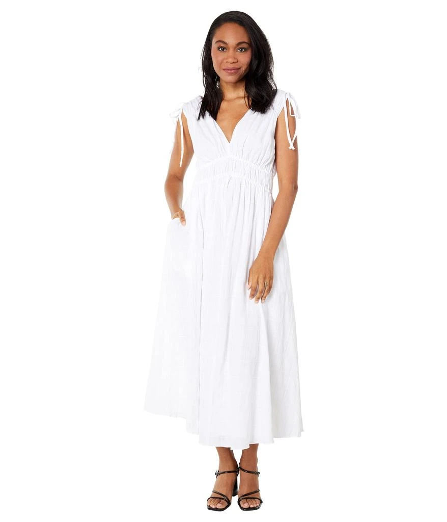 商品Madewell|Sophia Smocked Midi Dress in Windowpane,价格¥987,第1张图片