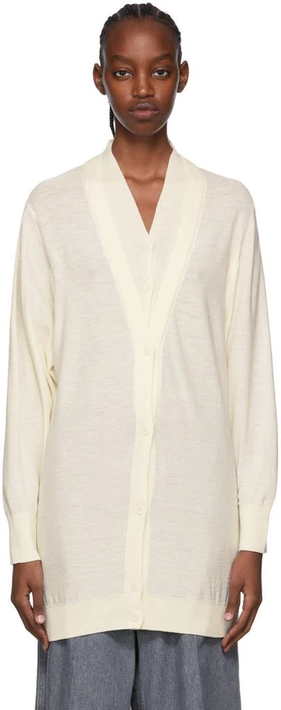 商品Lemaire|Off-White Merino Wool Cardigan,价格¥1138,第1张图片