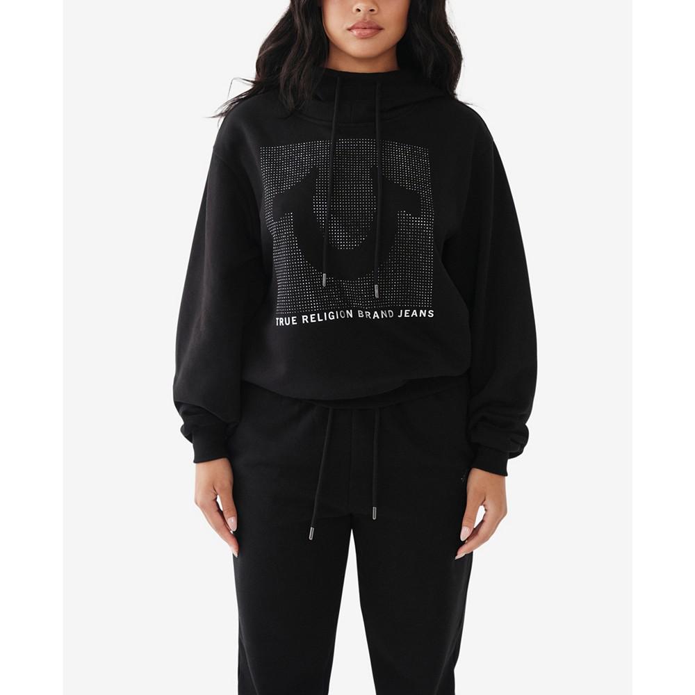 Women's Stacked Collar Boyfriend Hoodie商品第1张图片规格展示