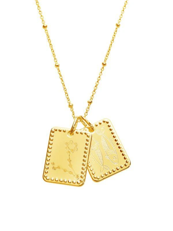 商品Sterling Forever|14K Goldplated Zodiac Pendant Necklace,价格¥325,第1张图片