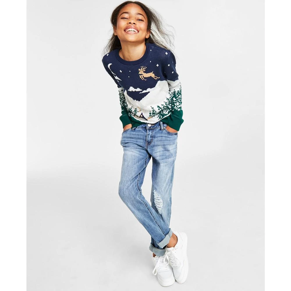 商品Charter Club|Holiday Lane Big Girls Snowy Landscape Crewneck Sweater, Created for Macy's,价格¥88,第1张图片