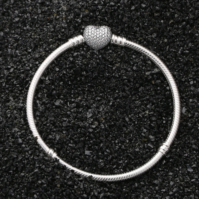 PANDORA 潘多拉 Moments 密镶心形扣925银手链 590727CZ-19 商品