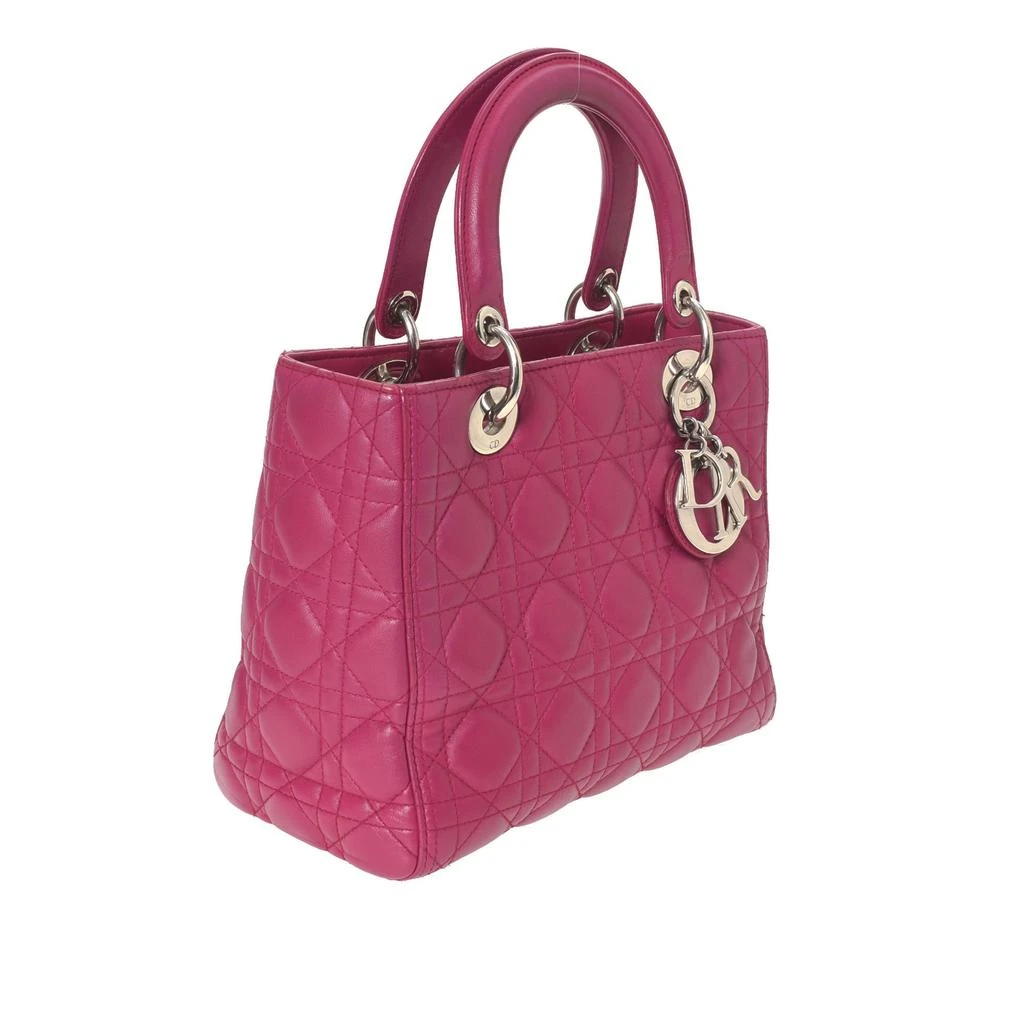 商品[二手商品] Dior|Christian Dior Violet Quilted Cannage Leather Lady Dior Medium Handbag,价格¥39839,第2张图片详细描述
