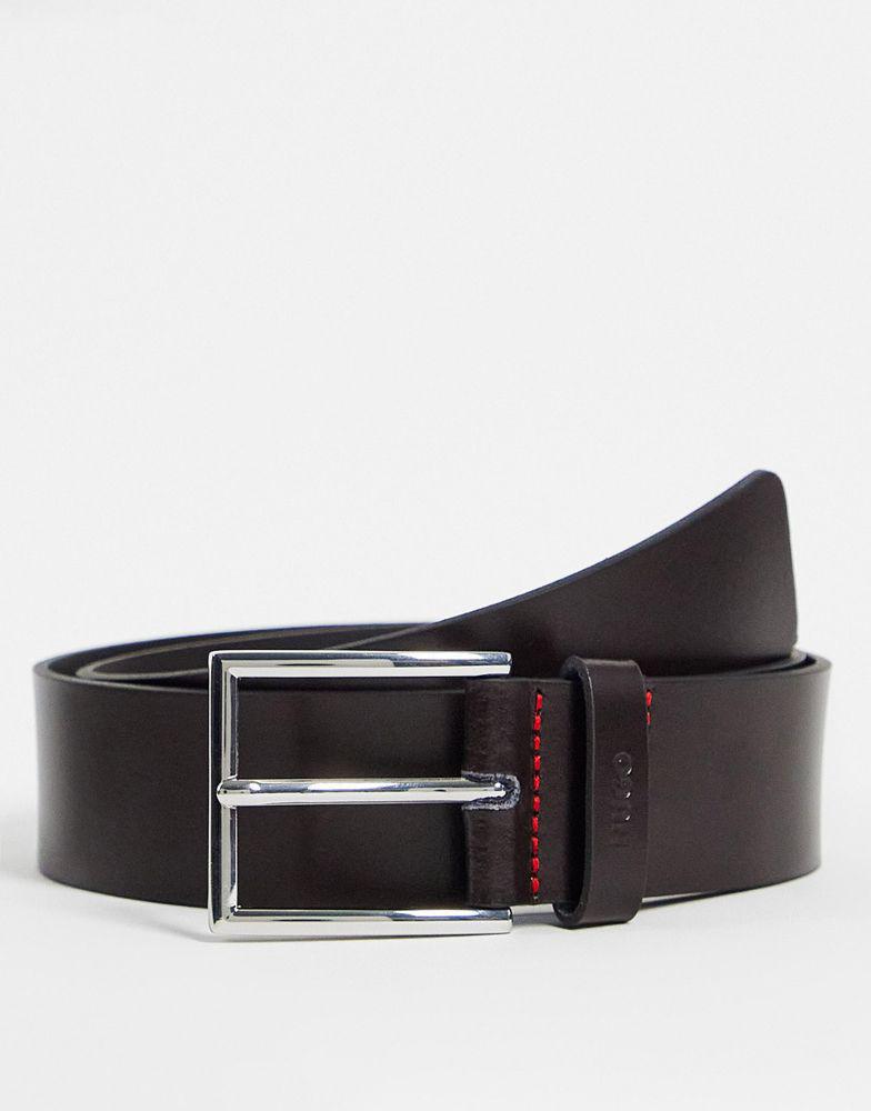 Hugo Giaspo leather belt in brown商品第1张图片规格展示