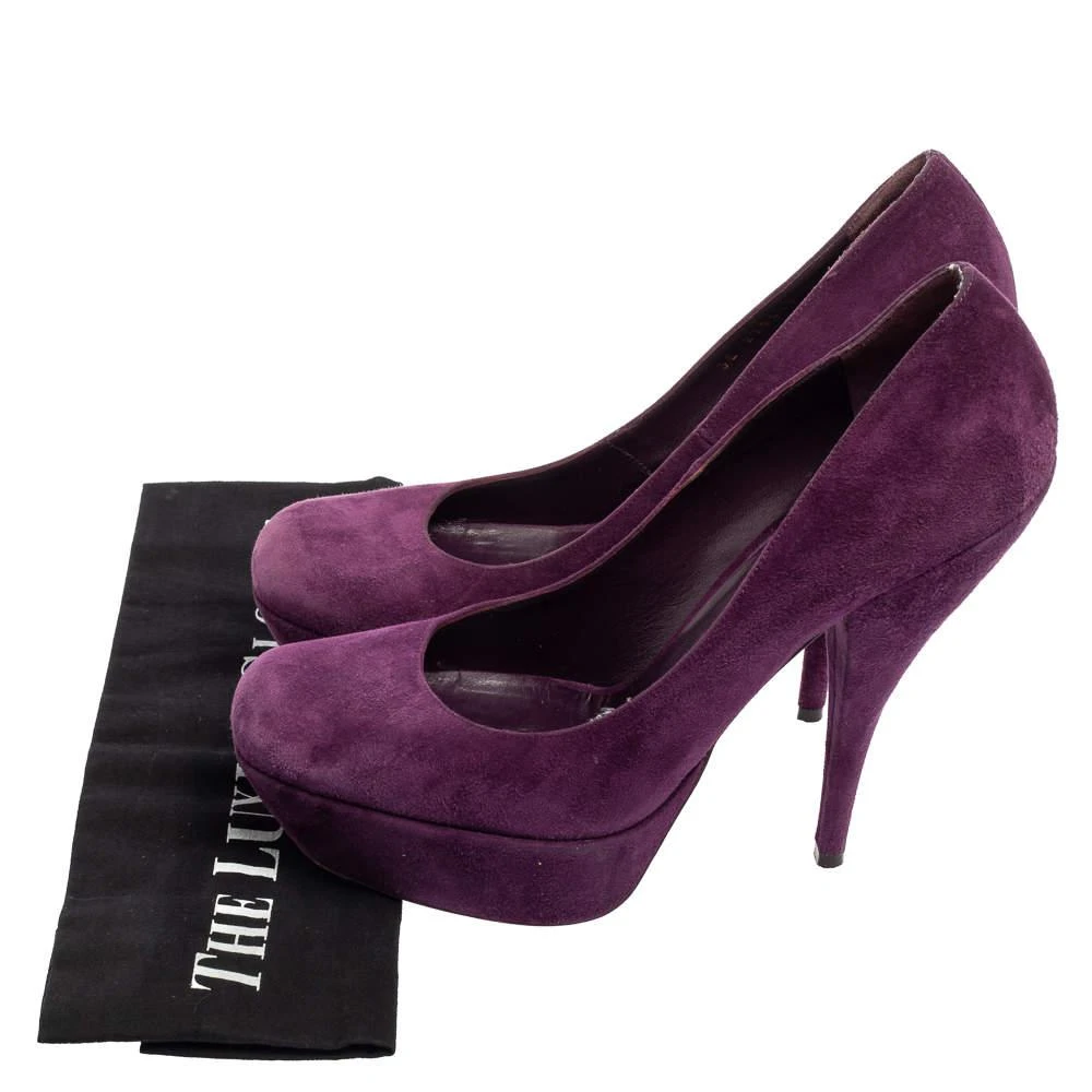 Yves Saint Laurent Purple Suede Platform Pumps Size 40 商品