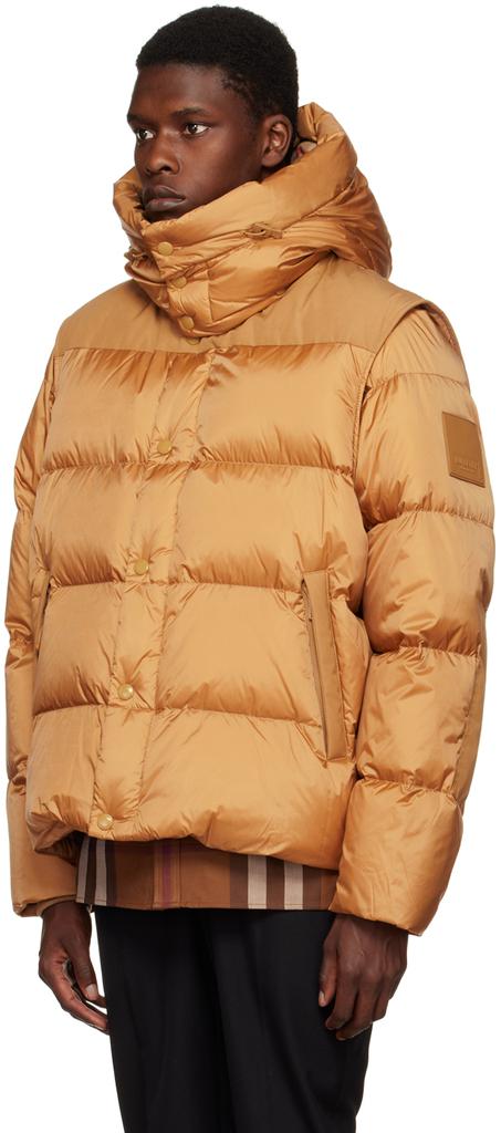 Tan Quilted Down Jacket商品第4张图片规格展示