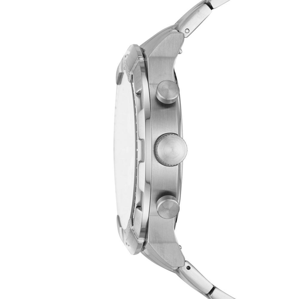 商品Fossil|Men's Bronson Chronograph, Silver-Tone Stainless Steel Bracelet Watch, 50mm and Interchangeable Brown Leather Strap, Black Silicone Band Set,价格¥1697,第4张图片详细描述