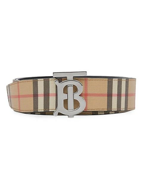 商品Burberry|TB Reversible Leather &amp; Vintage Check Belt,价格¥4126,第1张图片