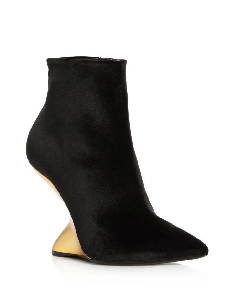 商品Salvatore Ferragamo|Women's Bolgheri Velvet F-Wedge Booties,价格¥4893,第1张图片