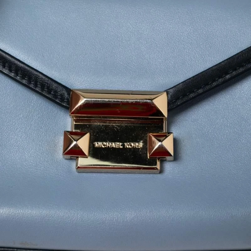 商品[二手商品] Michael Kors|Michael Kors Two Tone Blue Leather Mini Whitney Top Handle Bag,价格¥826,第5张图片详细描述